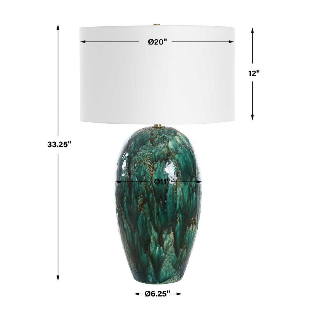 Modern European furniture - Green Dripped Ceramic Table Lamp by Uttermost Ceralene - www.oroa.com