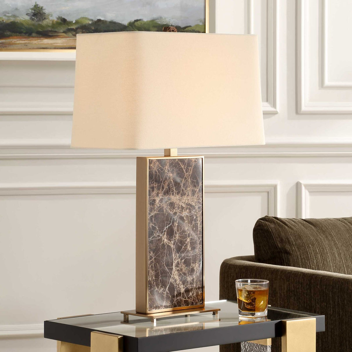 Brown Marble Table Lamp | Uttermost Lafferty