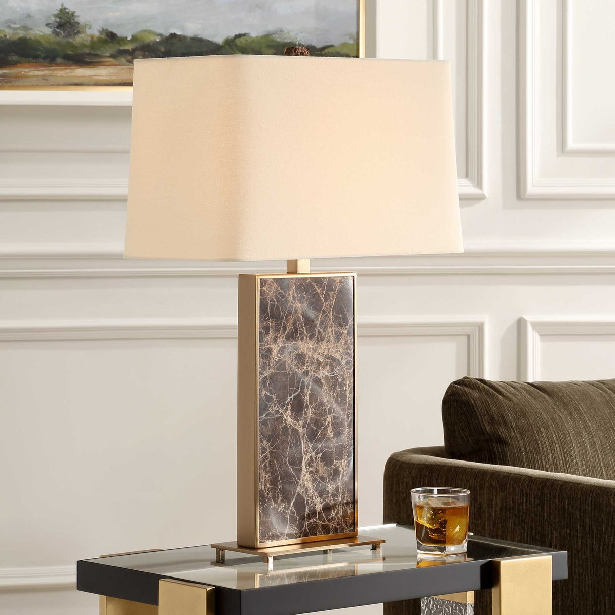 Modern European furniture - Brown Marble Table Lamp by Uttermost Lafferty - www.oroa.com