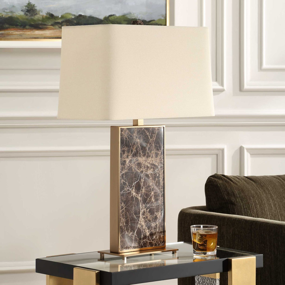 Modern European furniture - Brown Marble Table Lamp by Uttermost Lafferty - www.oroa.com