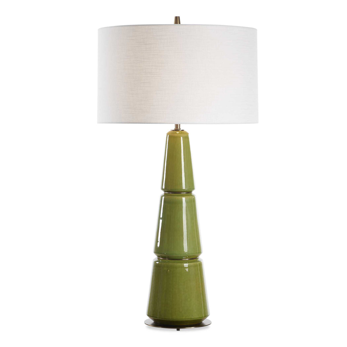 Modern European furniture - Stacked Green Ceramic Table Lamp - www.oroa.com