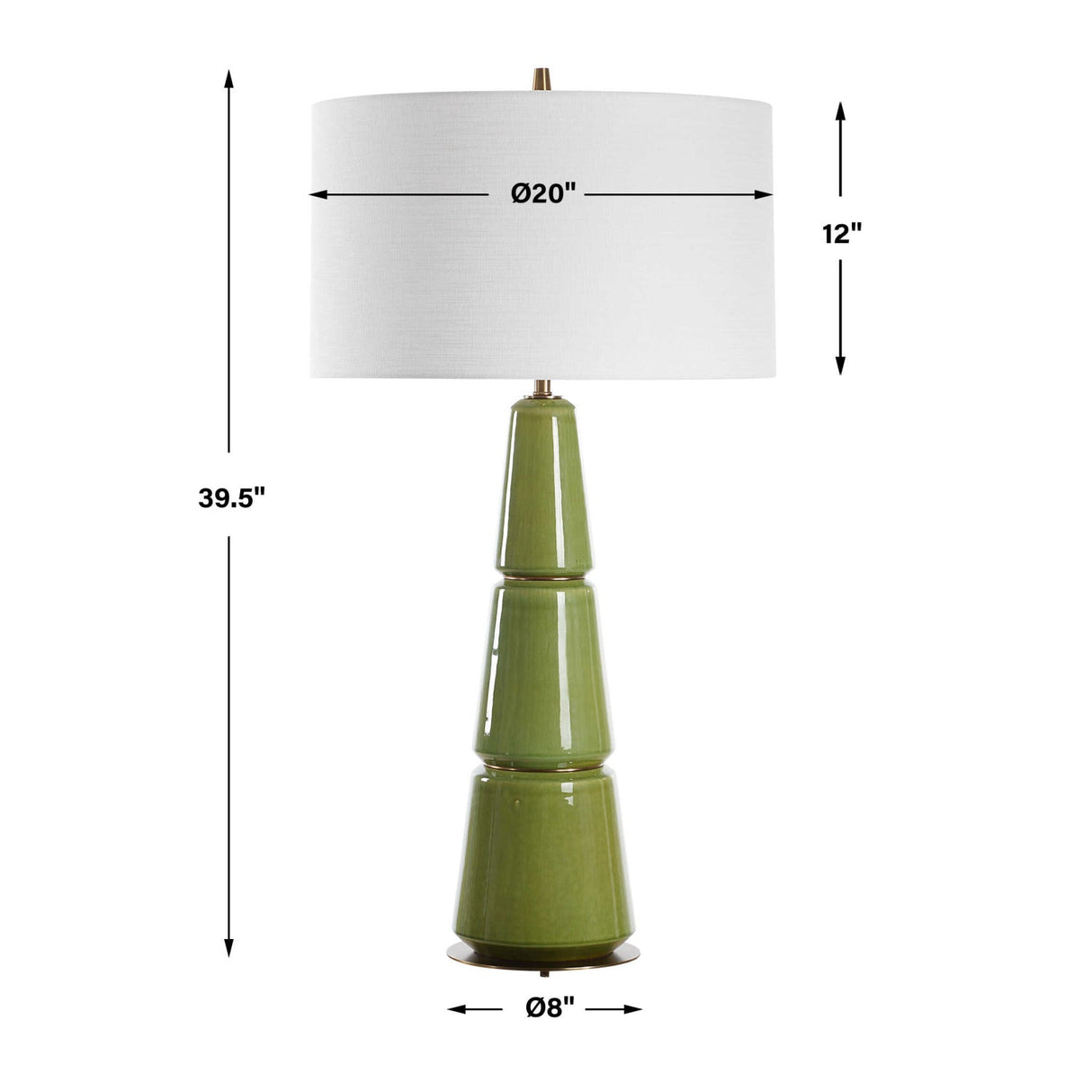 Stacked Green Ceramic Table Lamp by Uttermost Mendell, alternate view 8