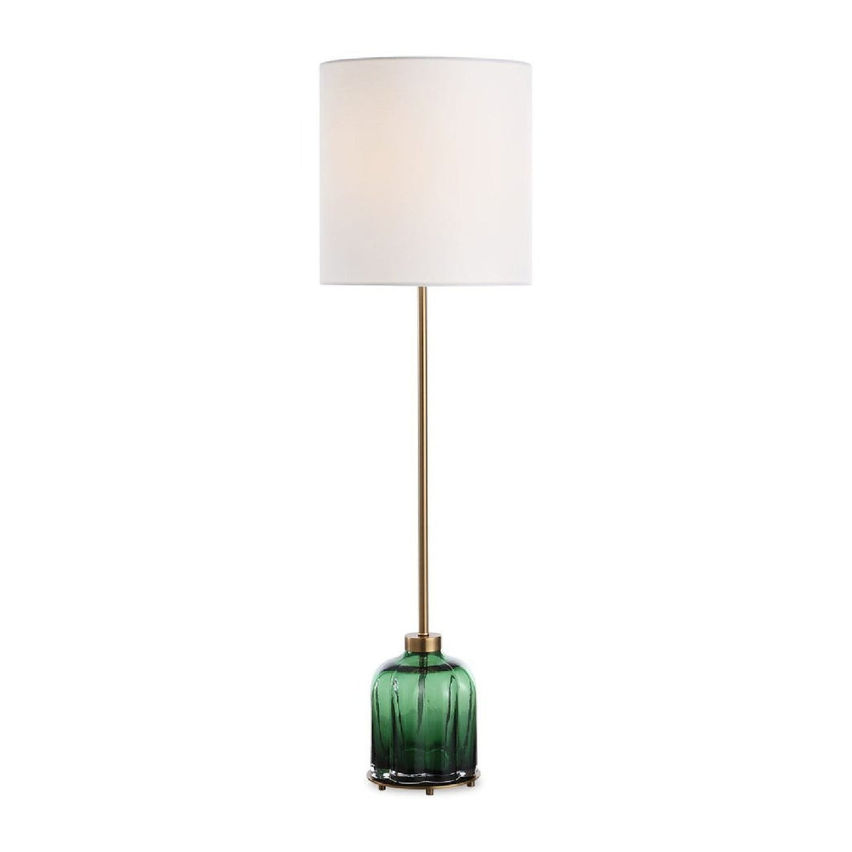 Fluted Green Glass Buffet Lamp by Uttermost Lois, alternate view 3