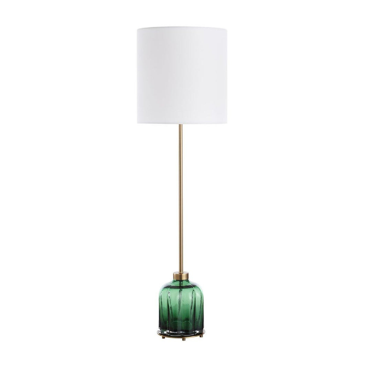 Fluted Green Glass Buffet Lamp | Uttermost Lois