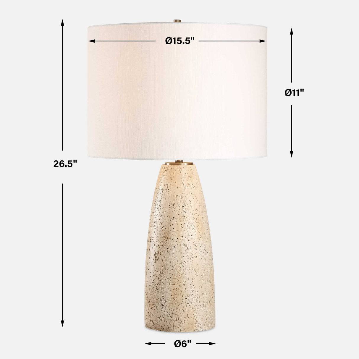 Unfilled Natural Travertine Table Lamp | Oroa.com