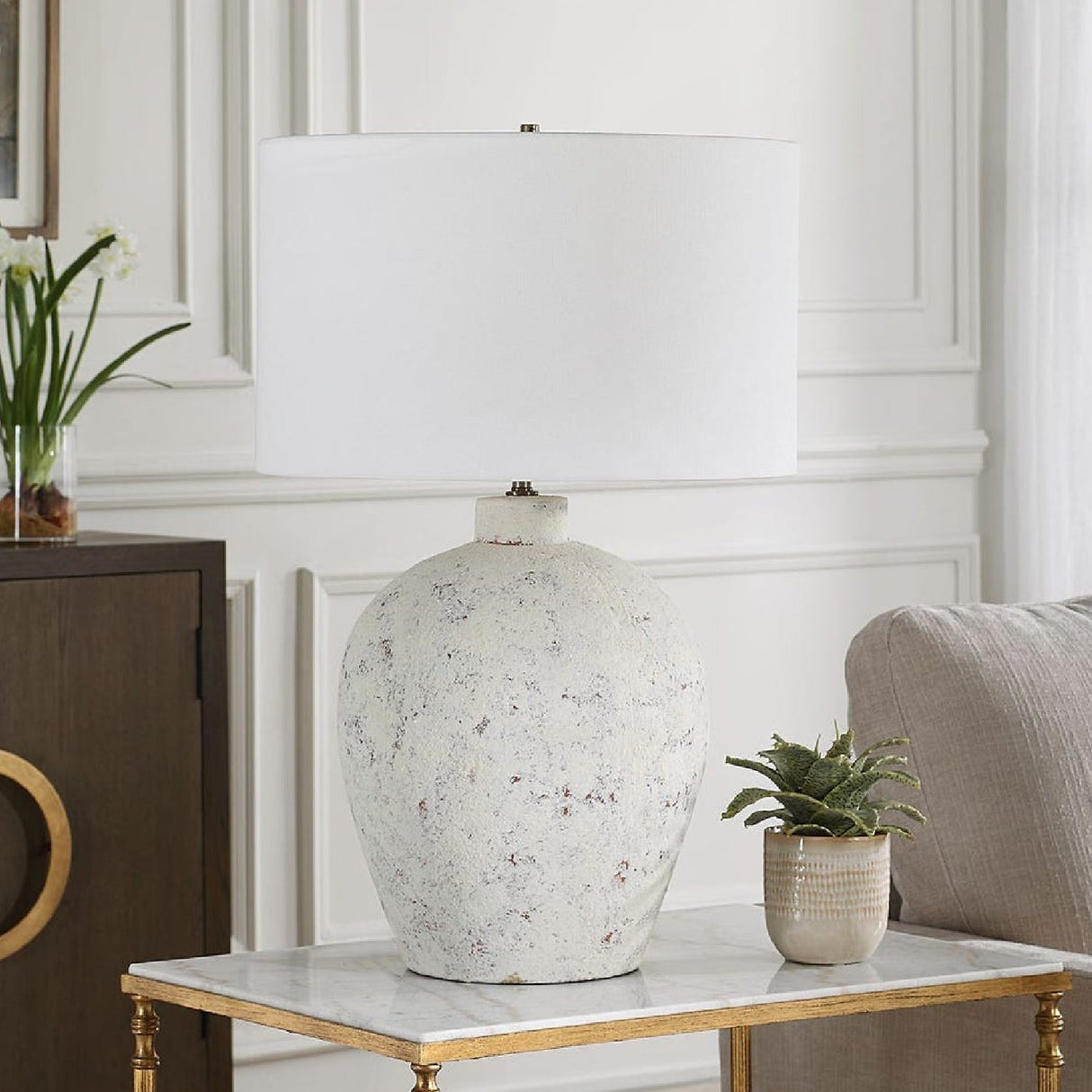 Modern European furniture -Urn- Shaped Porcelain Table Lamp by Uttermost Karena - www.oroa.com