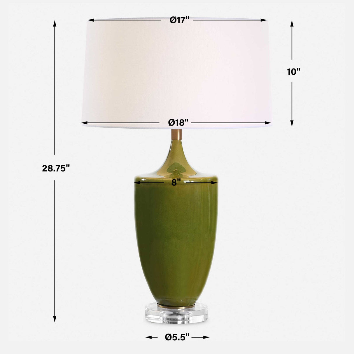 Modern European furniture - Green Crackled Ceramic Table Lamp - www.oroa.com