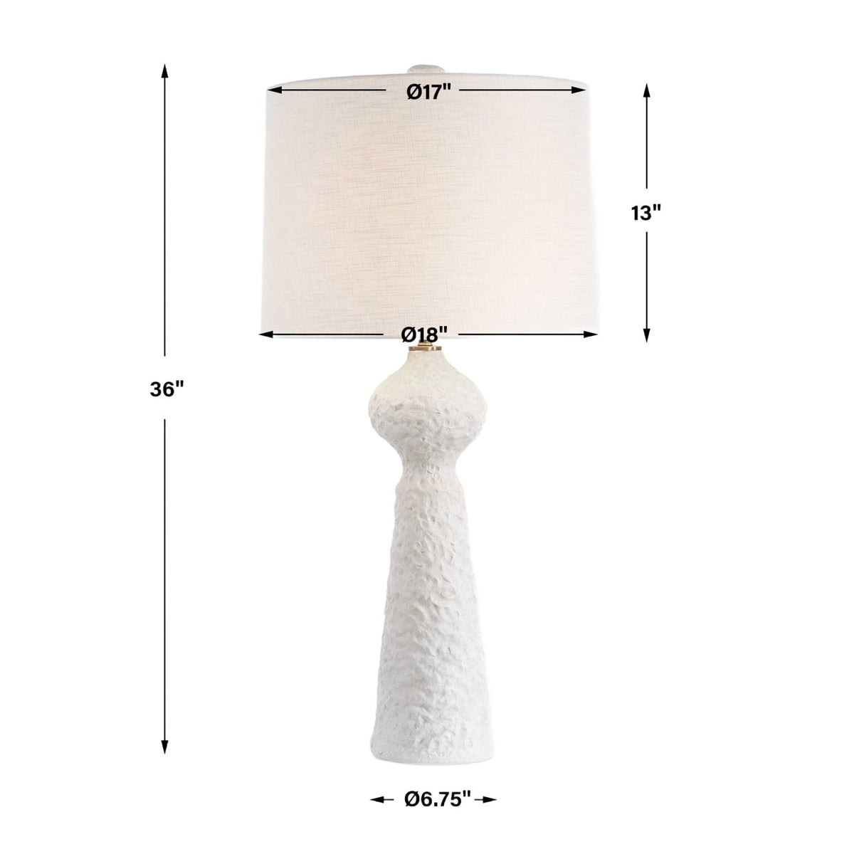 White Coarse Ceramic Table Lamp by Uttermost Sonata, alternate view 8