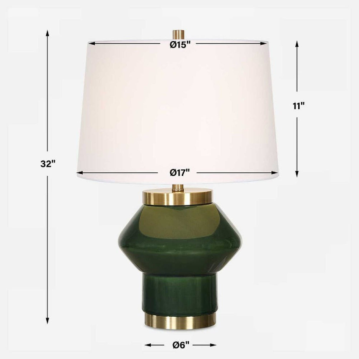 Modern European furniture - Green Ceramic Contemporary Table Lamp by Uttermost Tayson - www.oroa.com