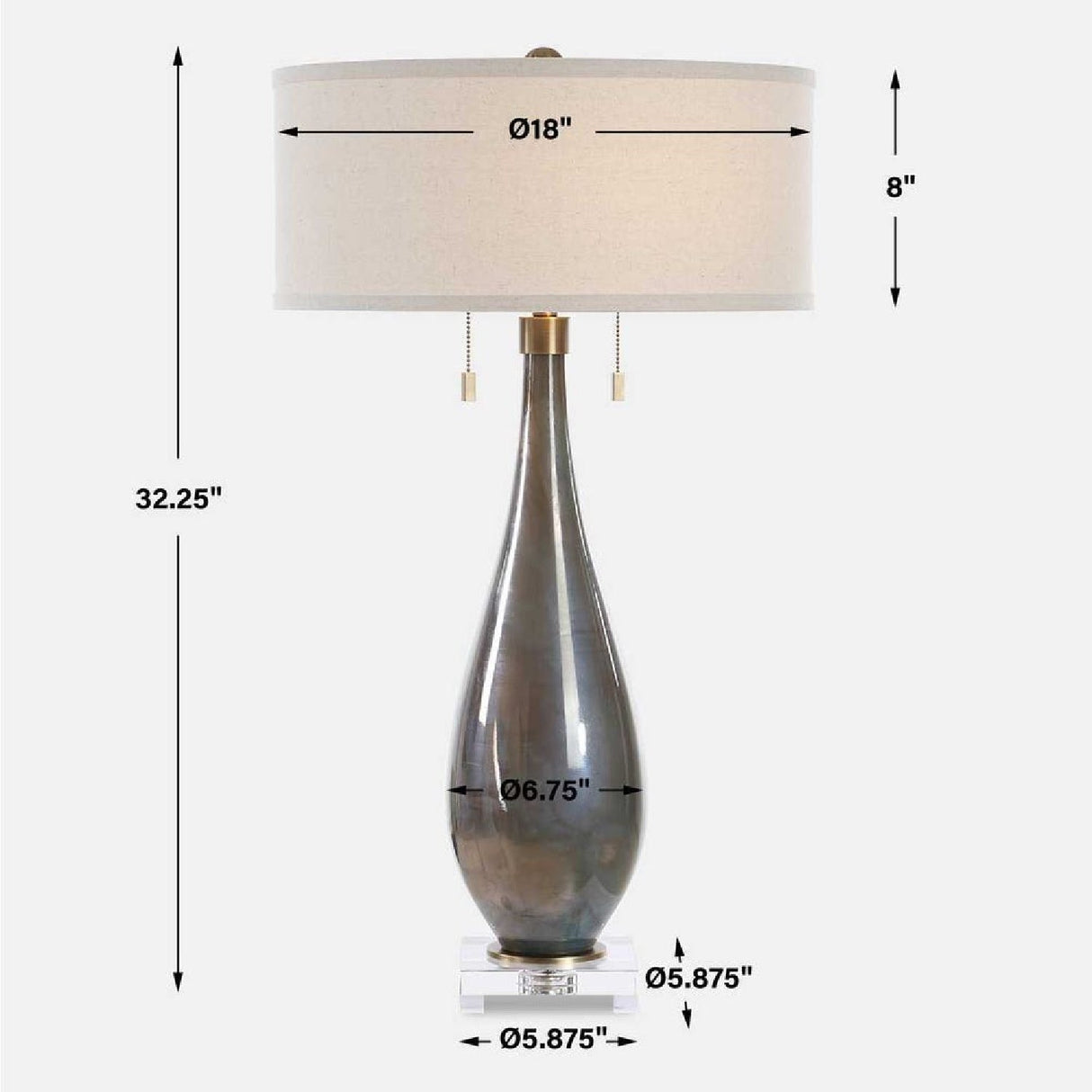 Glass Base Linen Table Lamp | Uttermost Cardoni - www.oroa.com