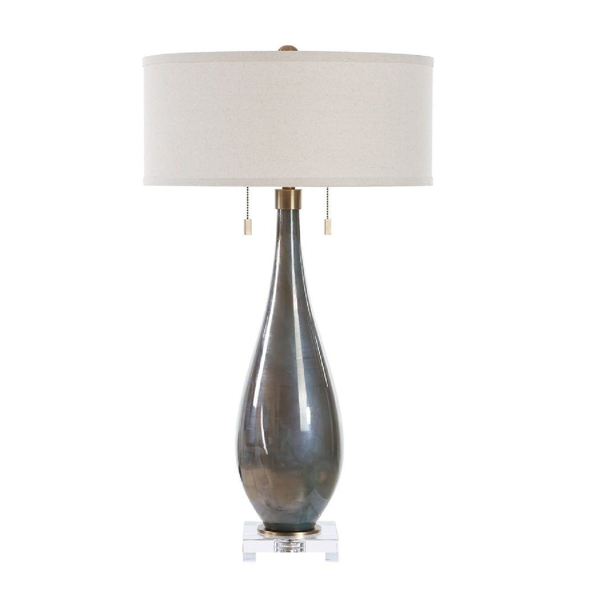 Glass Base Linen Table Lamp | Uttermost Cardoni - www.oroa.com