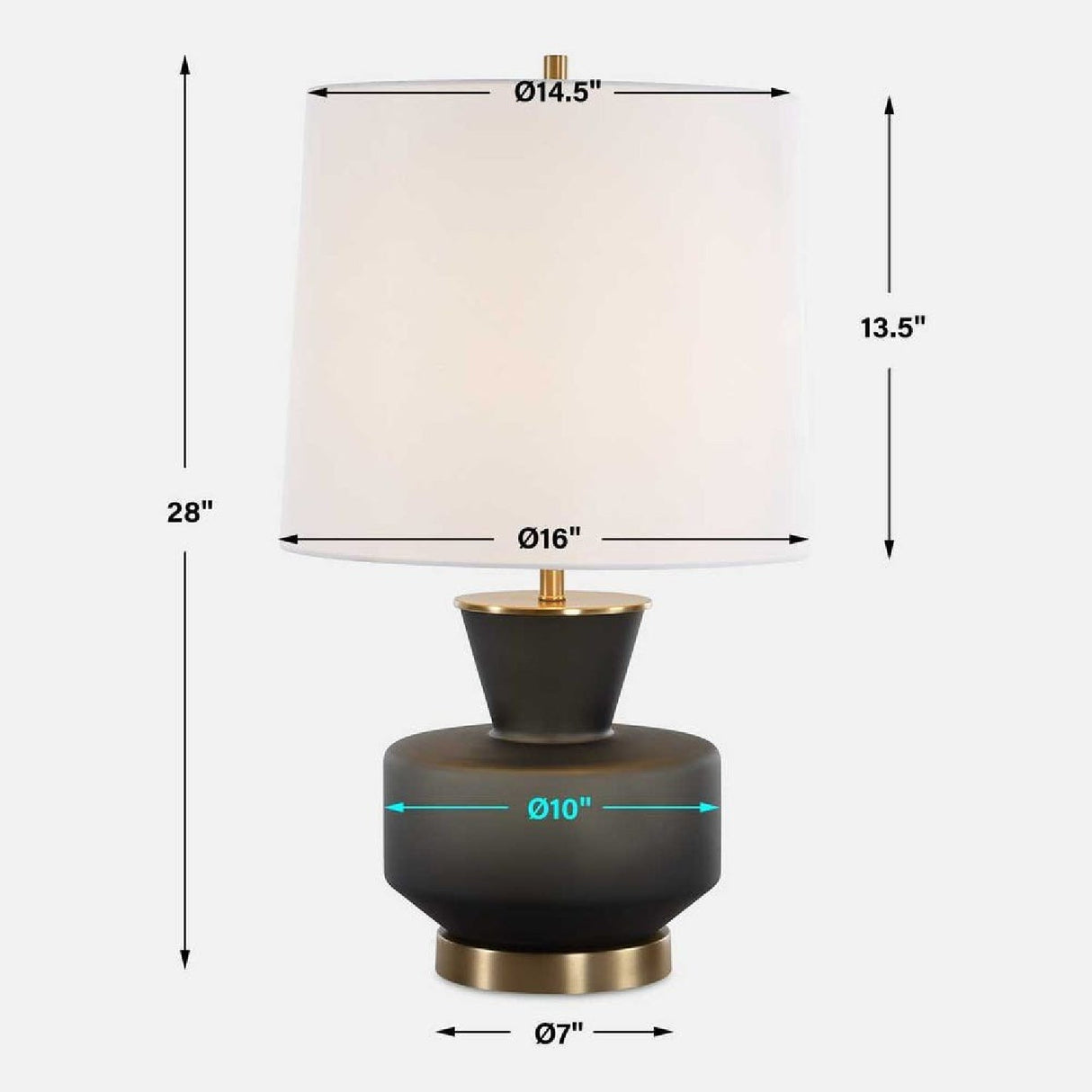 Mid-Century Modern Glass Table Lamp by Uttermost Trentino, alternate view 4