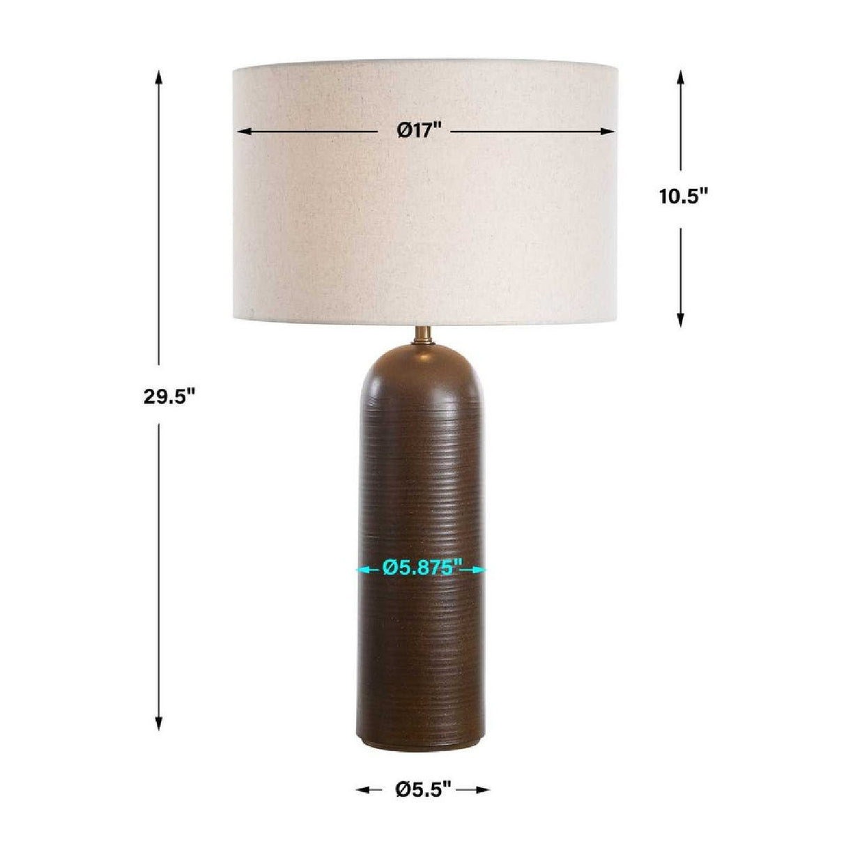 Modern European furniture - Ridged Brown Ceramic Table Lamp by Uttermost Trexler - www.oroa.com