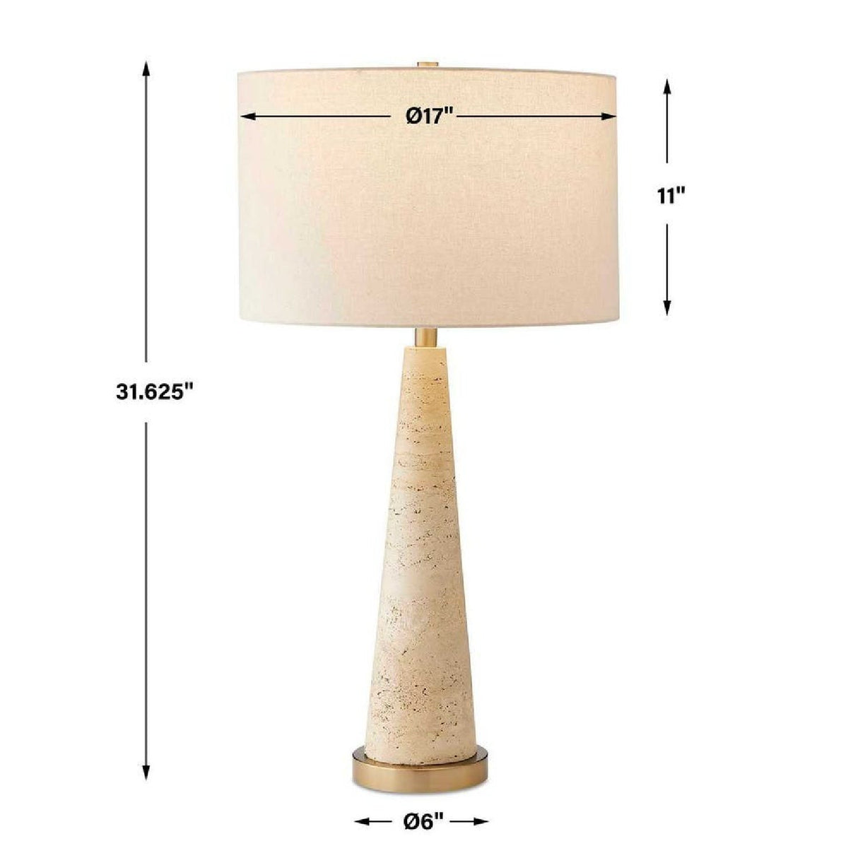 Modern European furniture - Tapered Beige Travertine Table Lamp by Uttermost Perkins - www.oroa.com