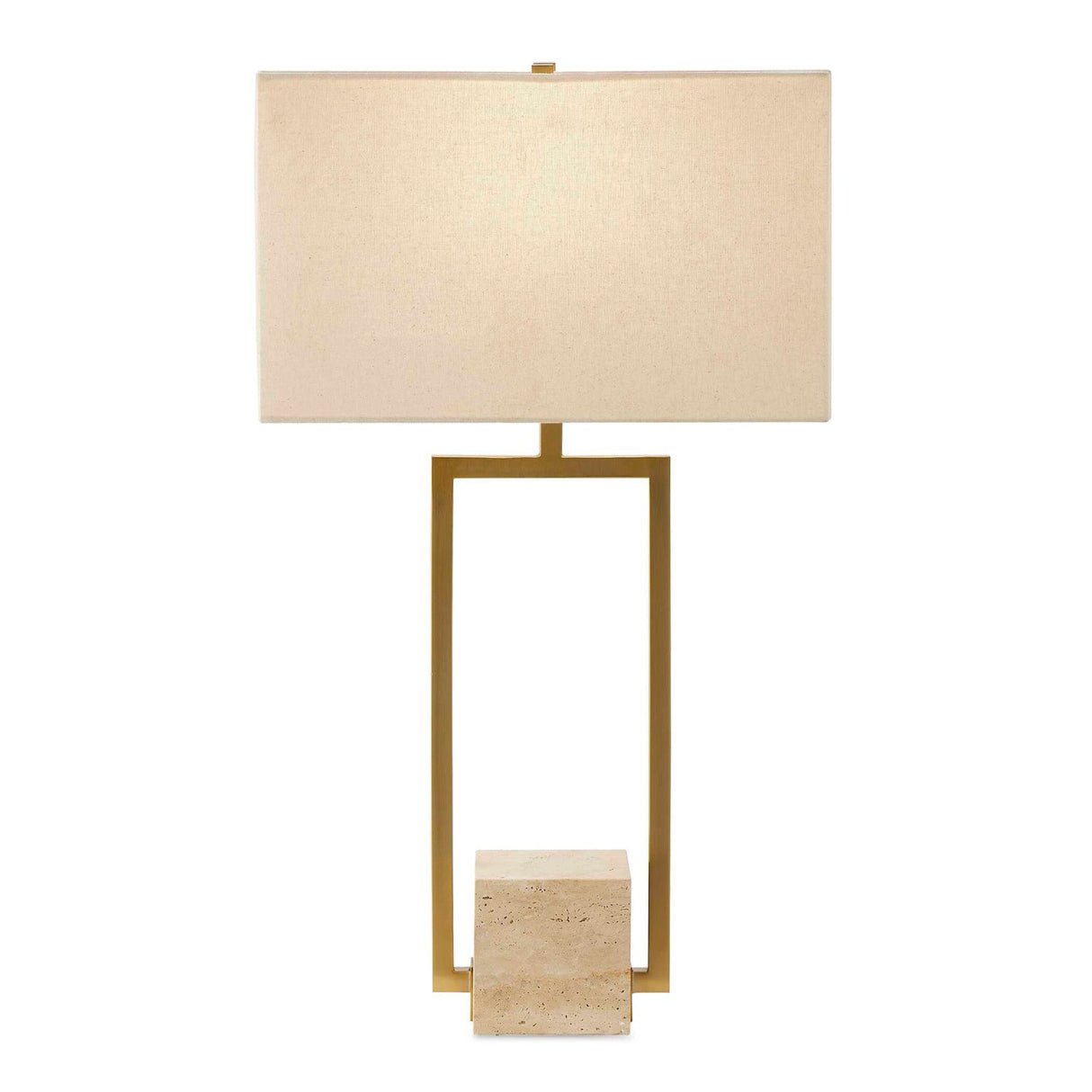 Modern European furniture - Gold Framed Travertine Table Lamp - www.oroa.com