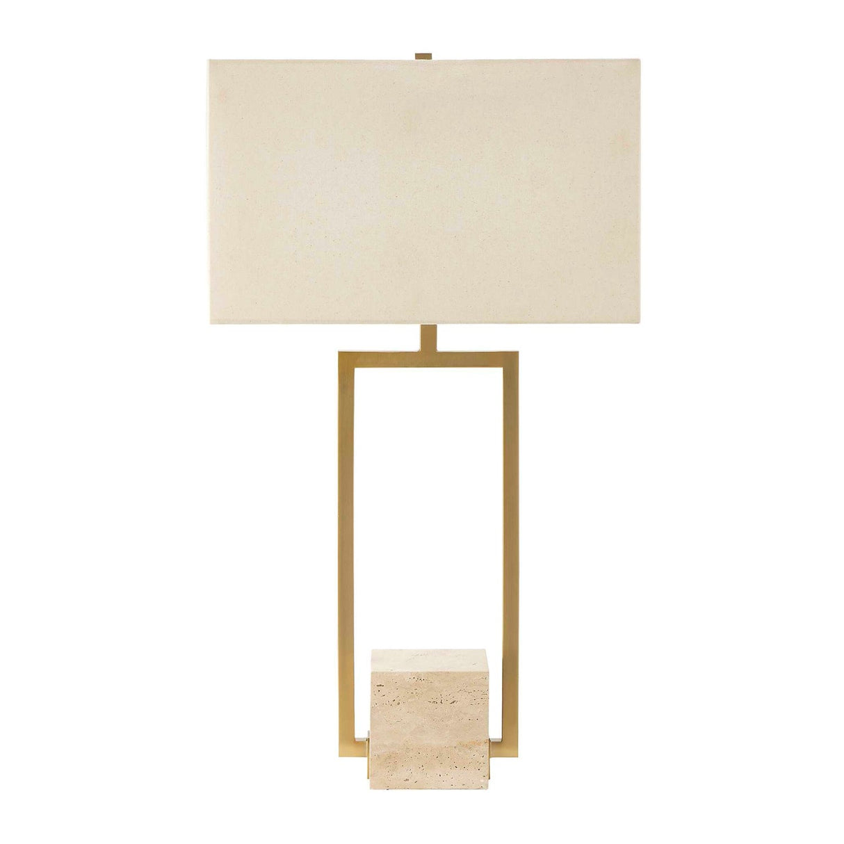 Modern European furniture - Gold Framed Travertine Table Lamp - www.oroa.com