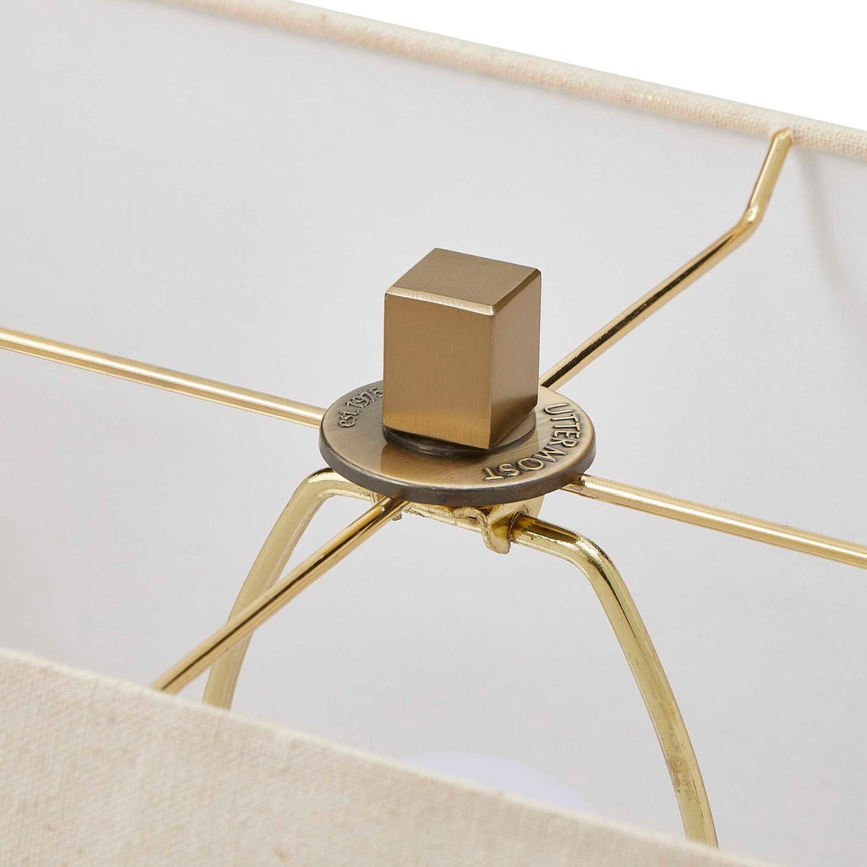 Modern European furniture - Gold Framed Travertine Table Lamp - www.oroa.com