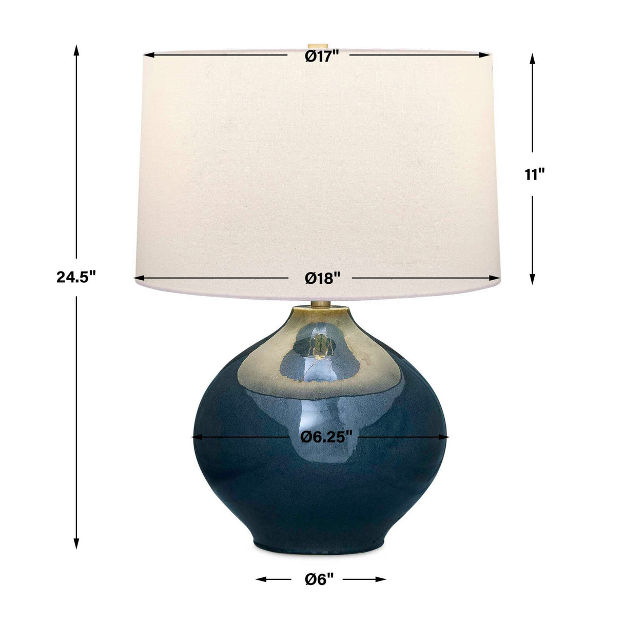 Modern European furniture - Mottled Blue Ceramic Table Lamp - www.oroa.com