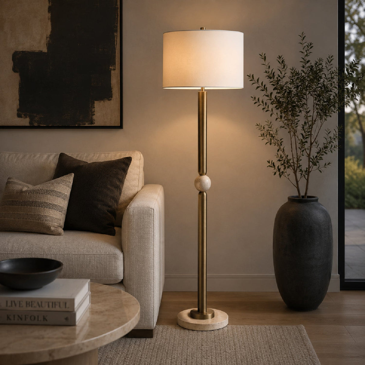 Modern European furniture - Gold Plated Steel Floor Lamp - www.oroa.com