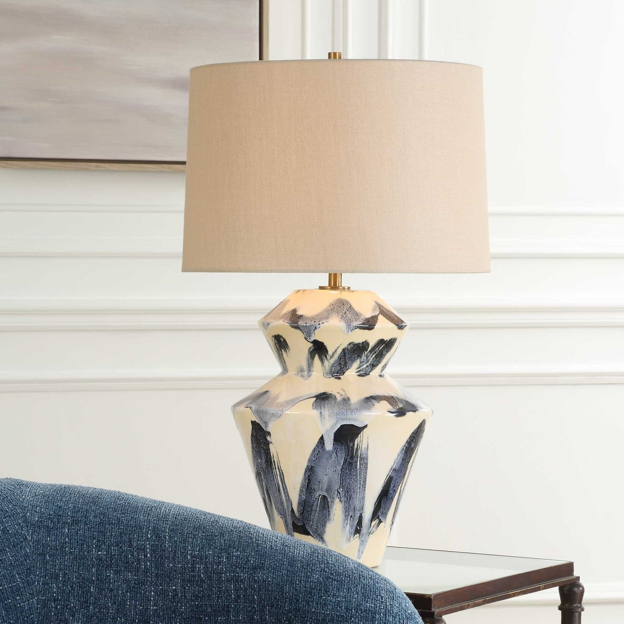 Faceted Ceramic Table Lamp by Uttermost Oranda, alternate view 6
