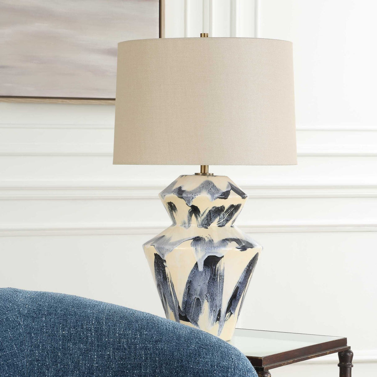 Faceted Ceramic Table Lamp by Uttermost Oranda, alternate view 7