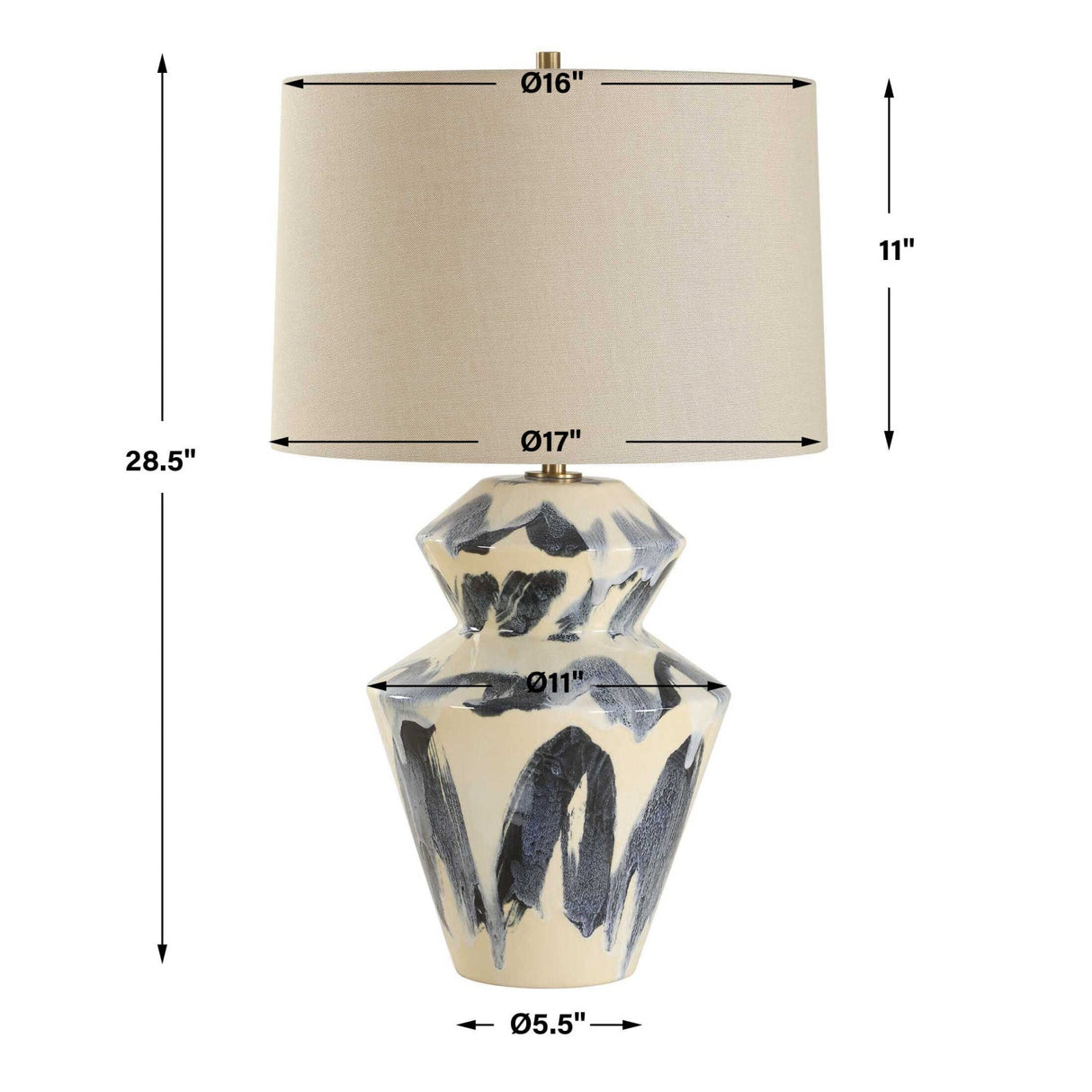 Faceted Ceramic Table Lamp by Uttermost Oranda, alternate view 8