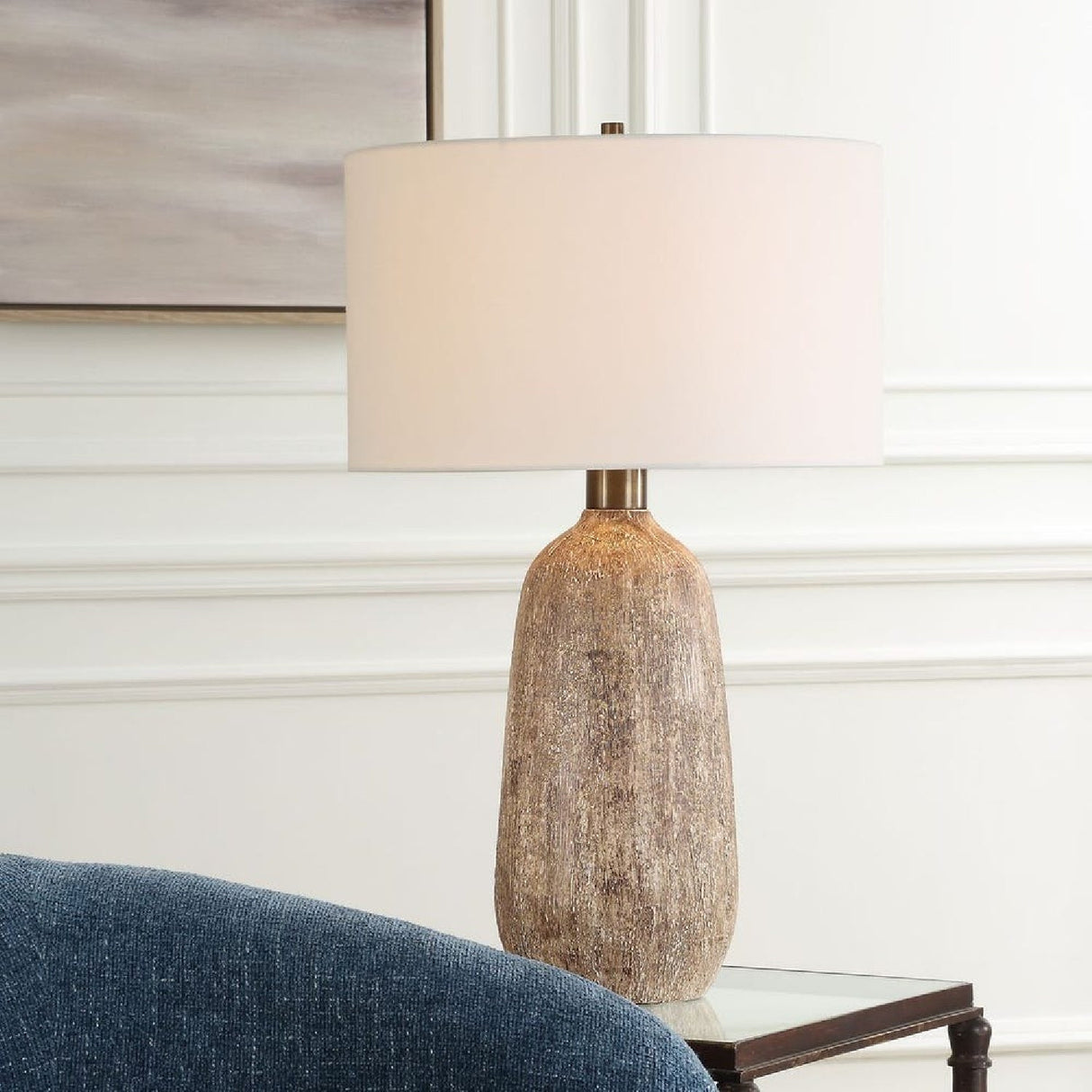 Modern European furniture - Brown Textured Ceramic Table Lamp by Uttermost Napier - www.oroa.com