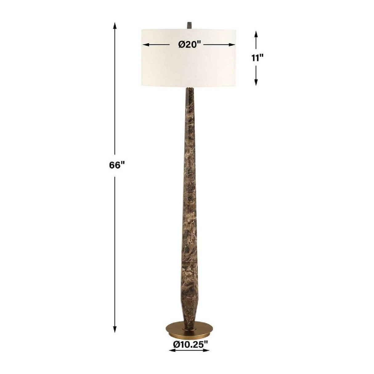 Emperador Brown Marble Floor Lamp | Uttermost Tyree