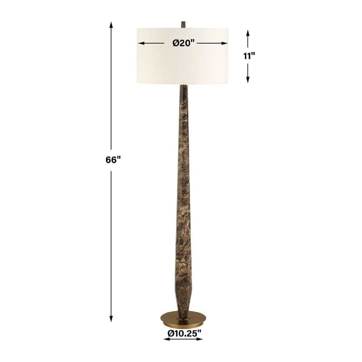 Emperador Brown Marble Floor Lamp by Uttermost Tyree, alternate view 4