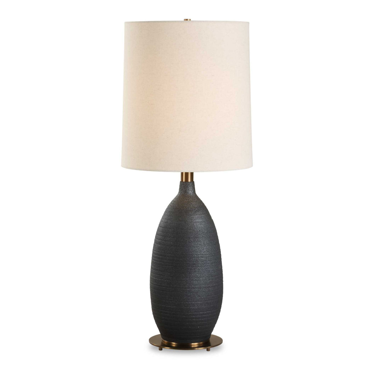 Modern European furniture - Matte Black Ceramic Table Lamp by Uttermost Bower - www.oroa.com