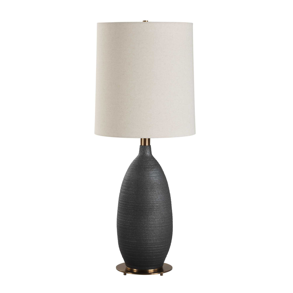 Modern European furniture - Matte Black Ceramic Table Lamp by Uttermost Bower - www.oroa.com
