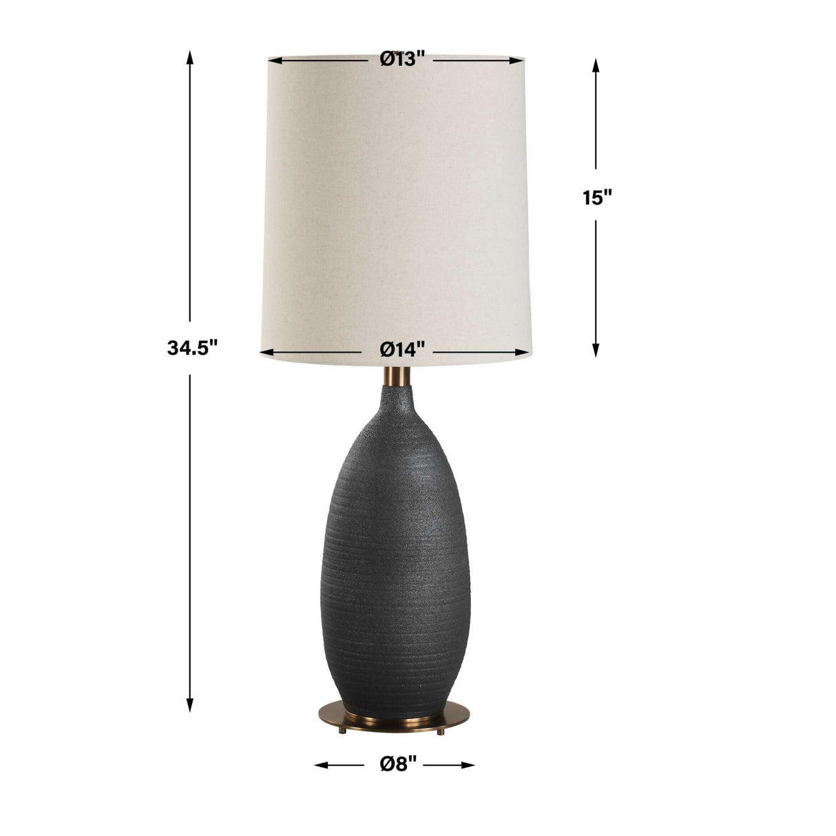 Modern European furniture - Matte Black Ceramic Table Lamp by Uttermost Bower - www.oroa.com