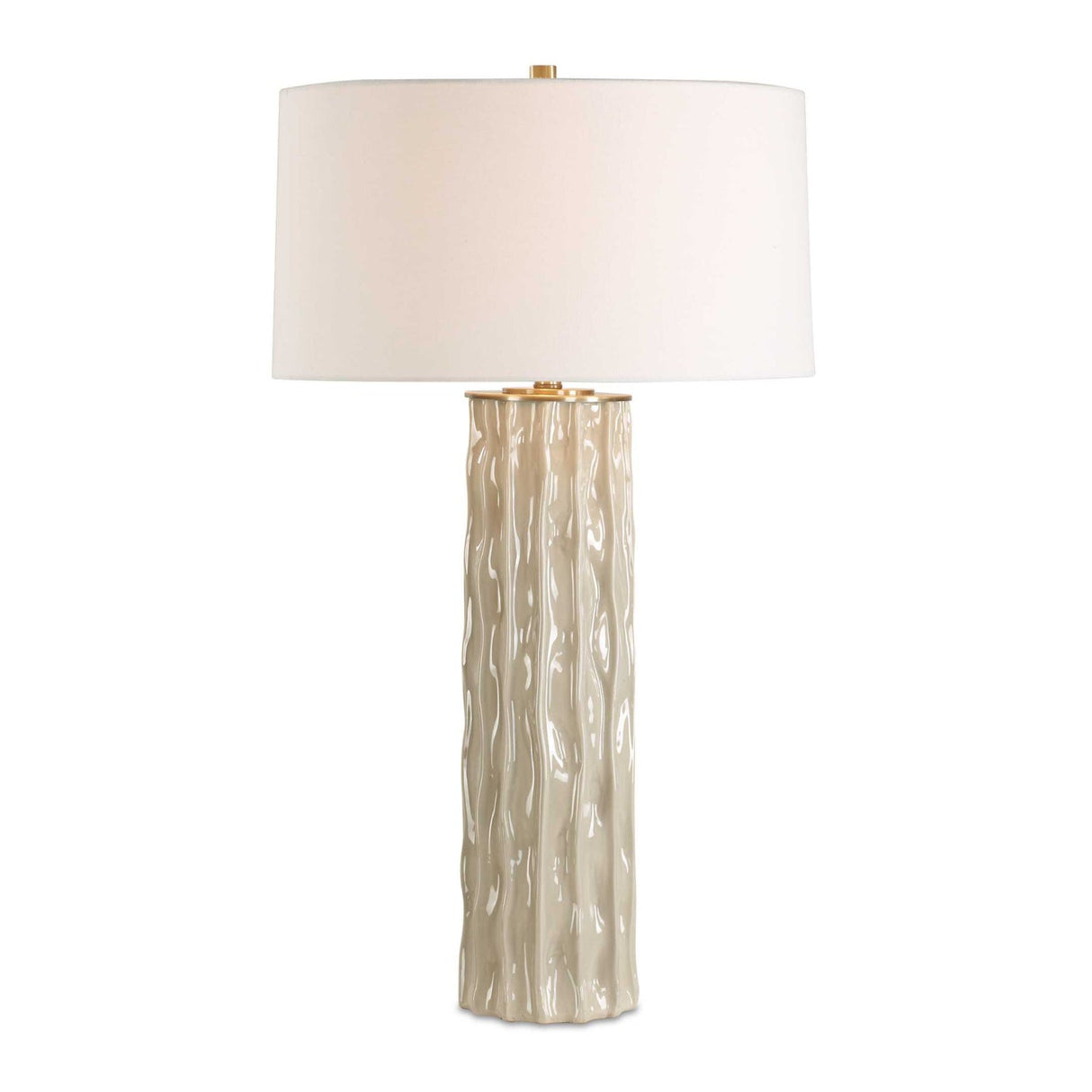 Modern European furniture - Taupe Ceramic Ridged Table Lamp by Uttermost Panili - www.oroa.com