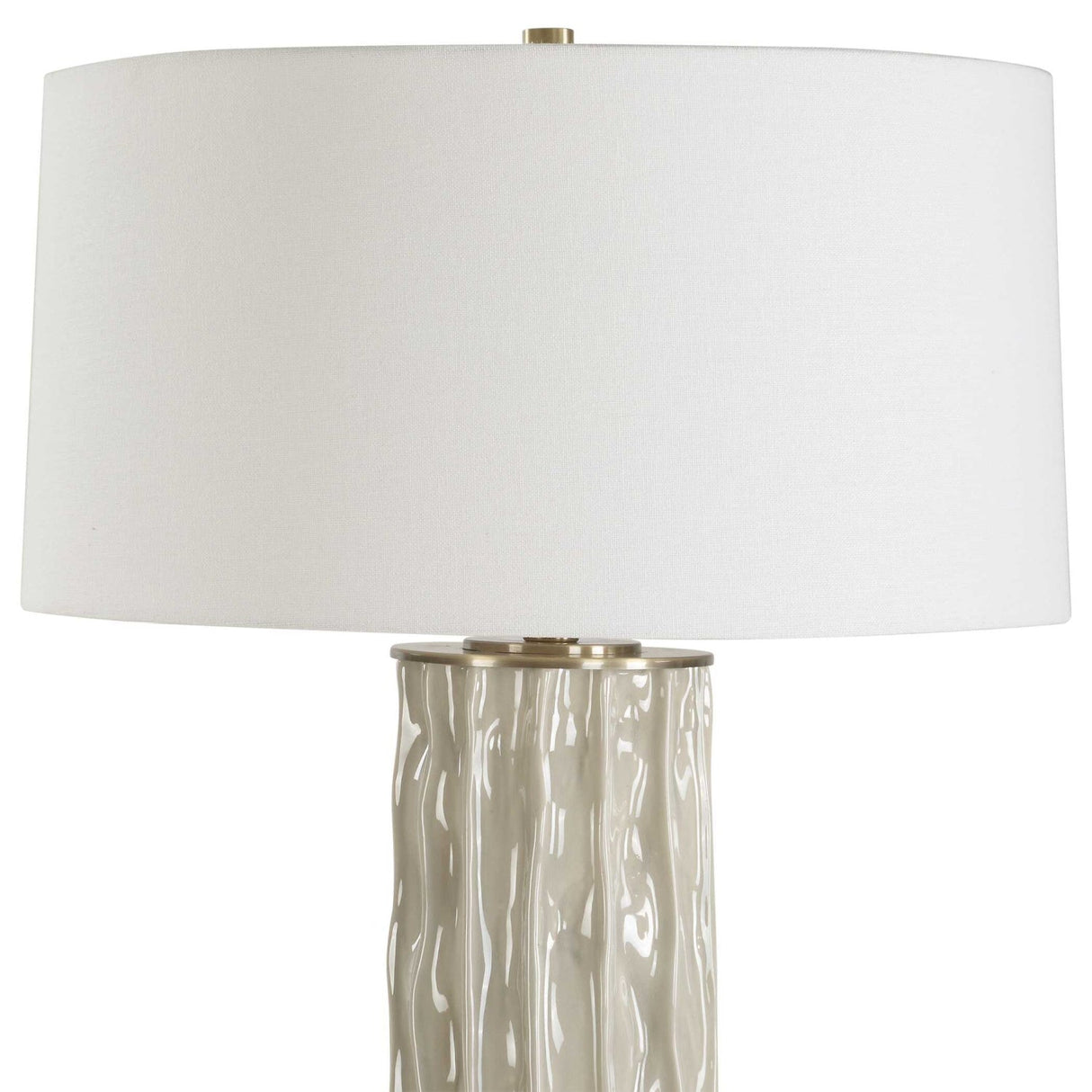 Modern European furniture - Taupe Ceramic Ridged Table Lamp by Uttermost Panili - www.oroa.com