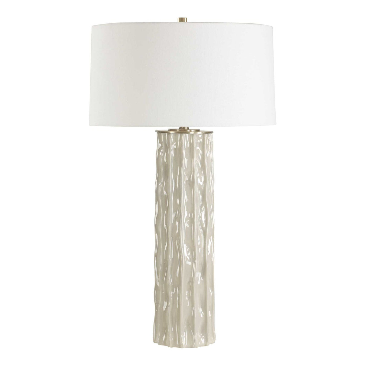 Modern European furniture - Taupe Ceramic Ridged Table Lamp by Uttermost Panili - www.oroa.com
