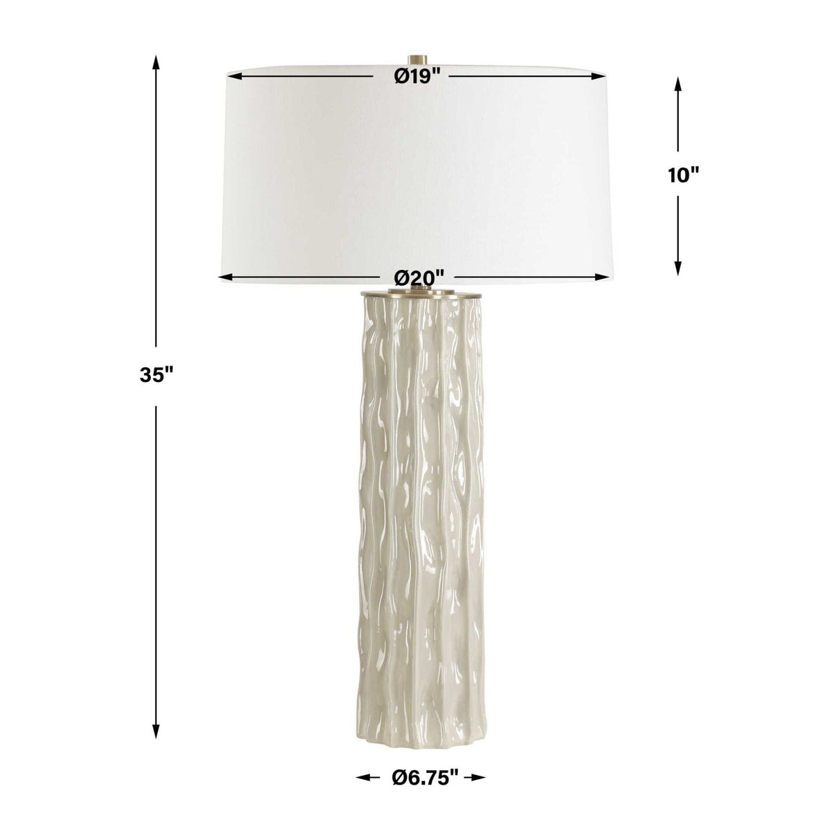 Modern European furniture - Taupe Ceramic Ridged Table Lamp by Uttermost Panili - www.oroa.com