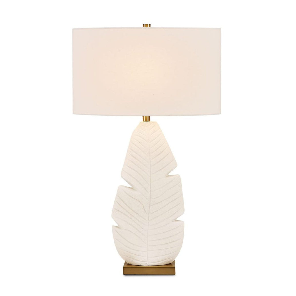 Modern European furniture - Matte White Ceramic Table Lamp by Uttermost Palm Leaf - www.oroa.com
