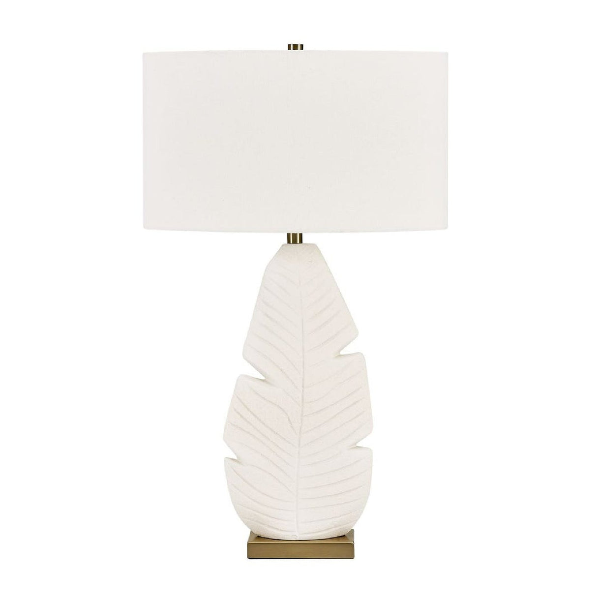 Modern European furniture - Matte White Ceramic Table Lamp by Uttermost Palm Leaf - www.oroa.com
