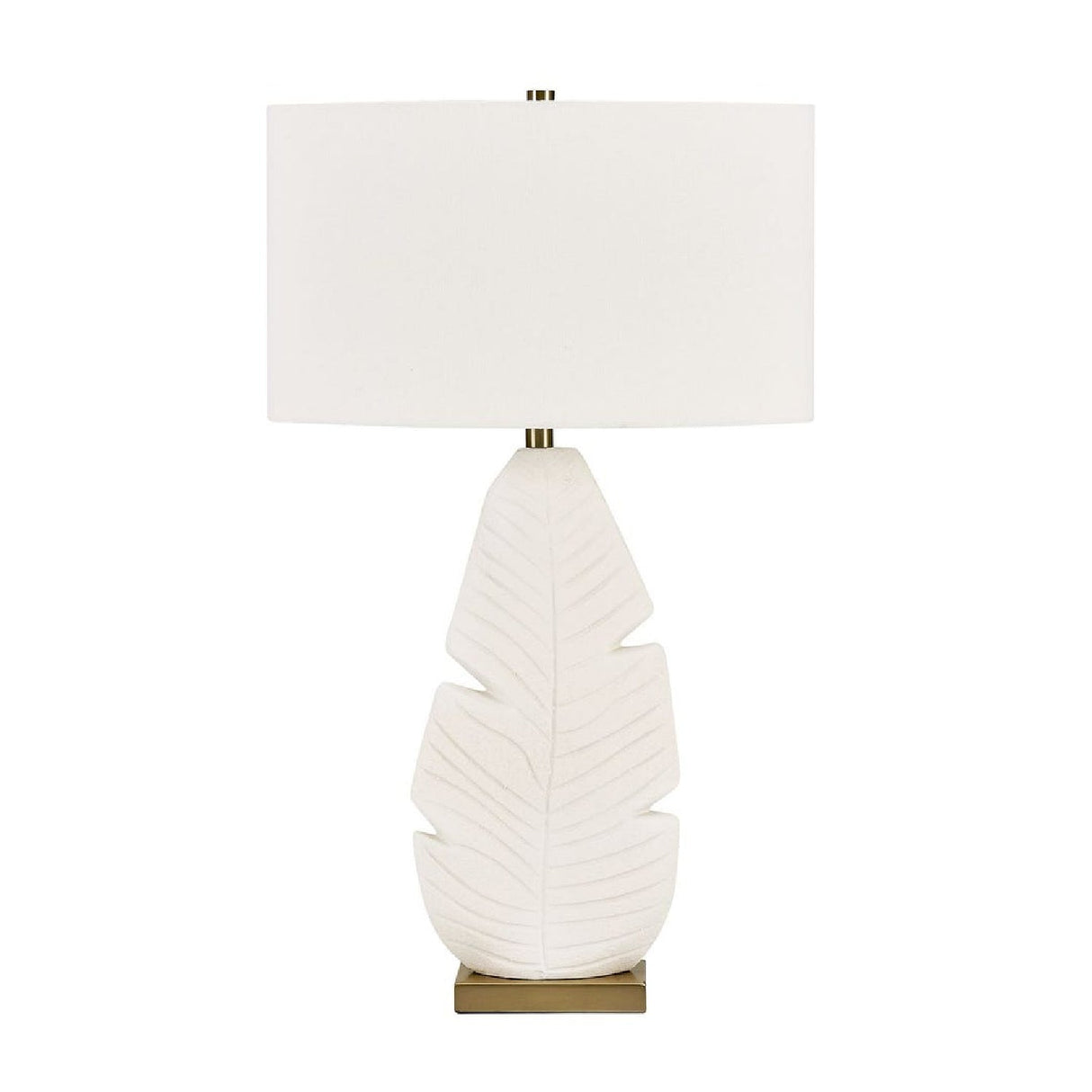 Modern European furniture - Matte White Ceramic Table Lamp by Uttermost Palm Leaf - www.oroa.com