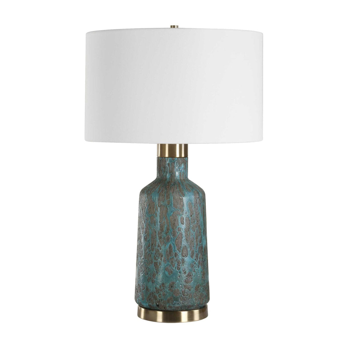 Crackled Teal Glass Table Lamp by Uttermost Dauphine, alternate view 3