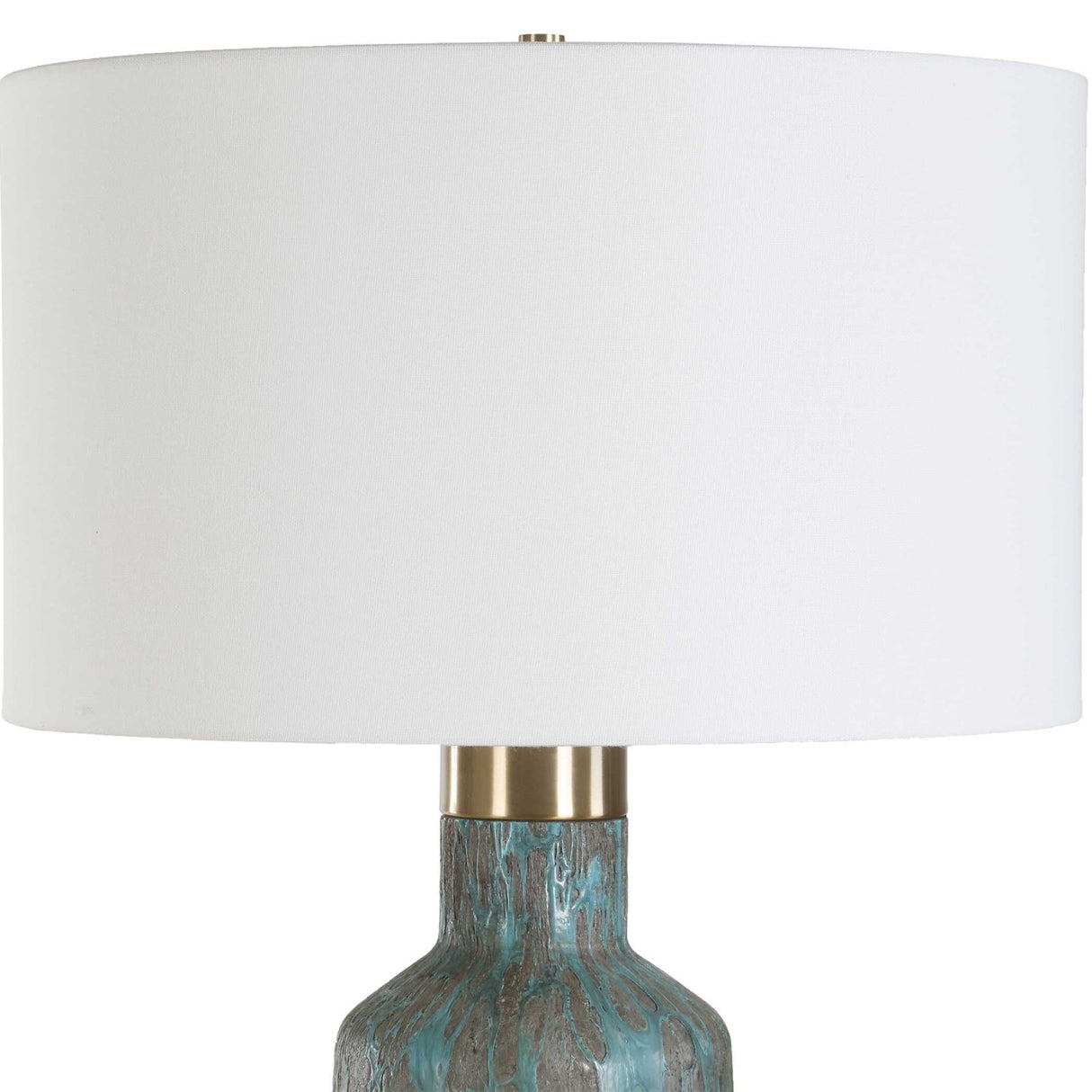 Crackled Teal Glass Table Lamp by Uttermost Dauphine, alternate view 4