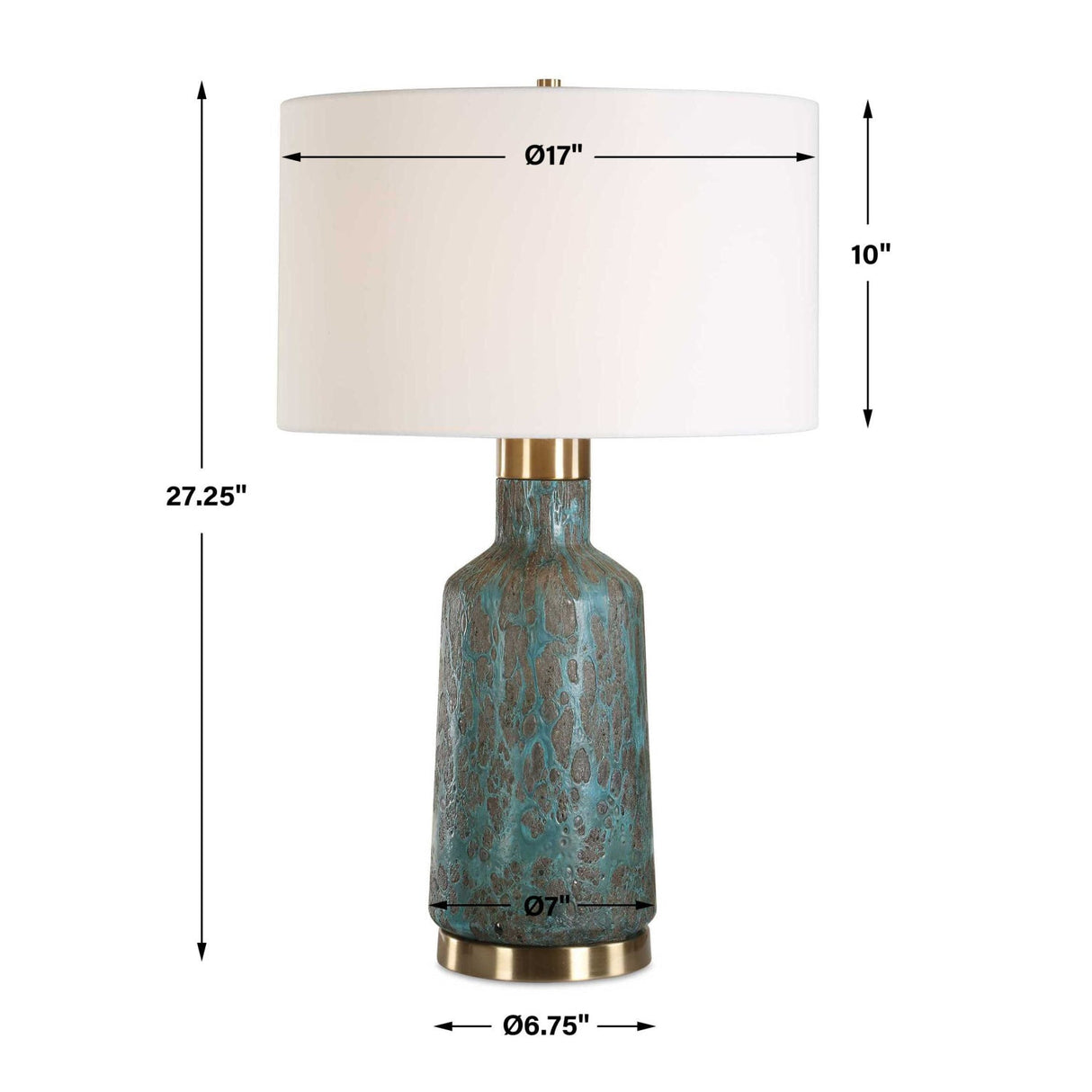 Crackled Teal Glass Table Lamp by Uttermost Dauphine, alternate view 6