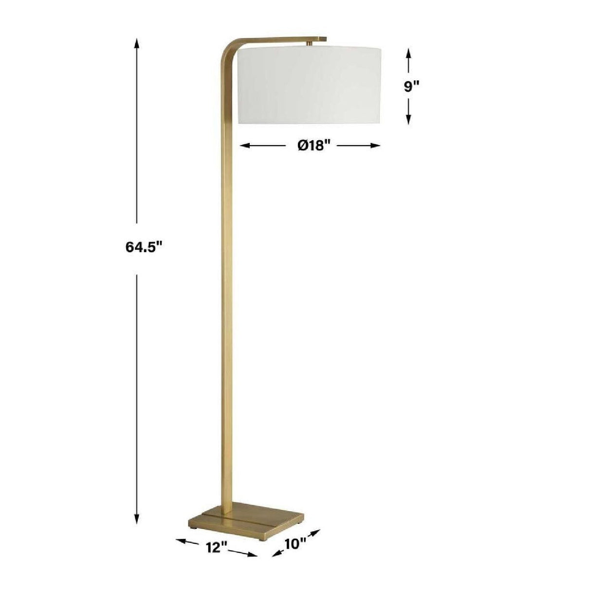Curved Antique Brass Floor Lamp by Uttermost Laight, alternate view 6