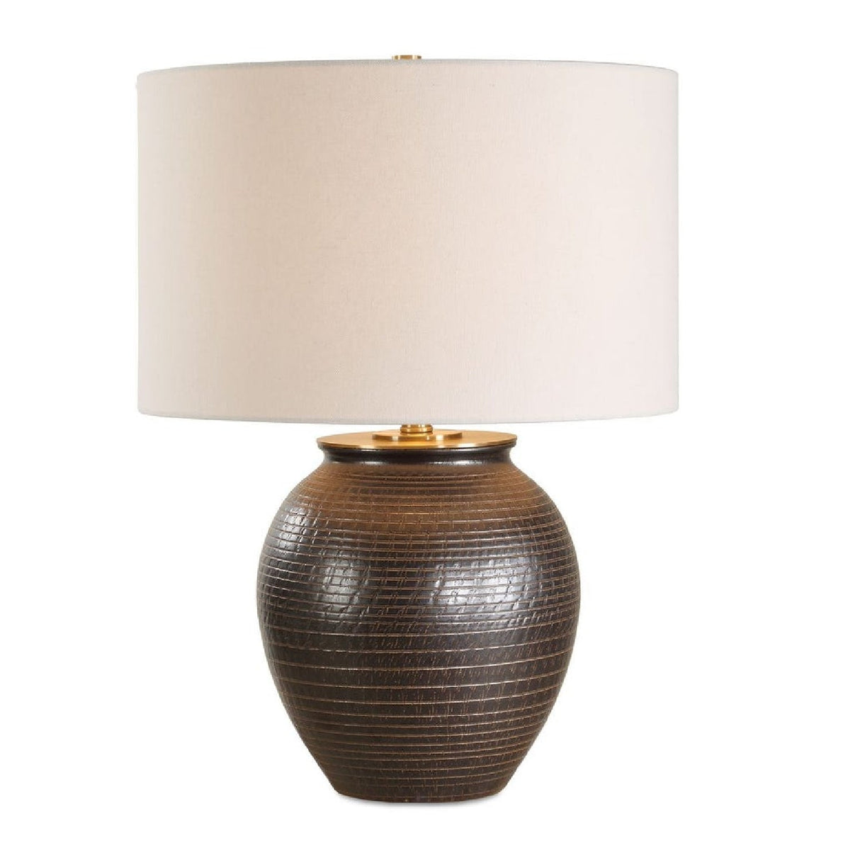 Modern European furniture - Ribbed Bronze Ceramic Table Lamp by Uttermost Hawkins - www.oroa.com