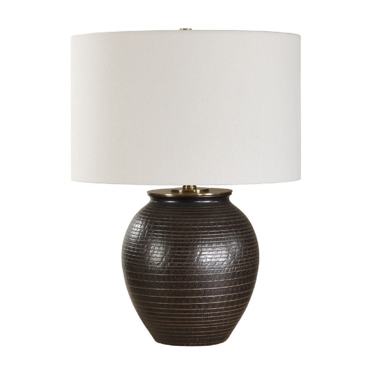 Modern European furniture - Ribbed Bronze Ceramic Table Lamp by Uttermost Hawkins - www.oroa.com