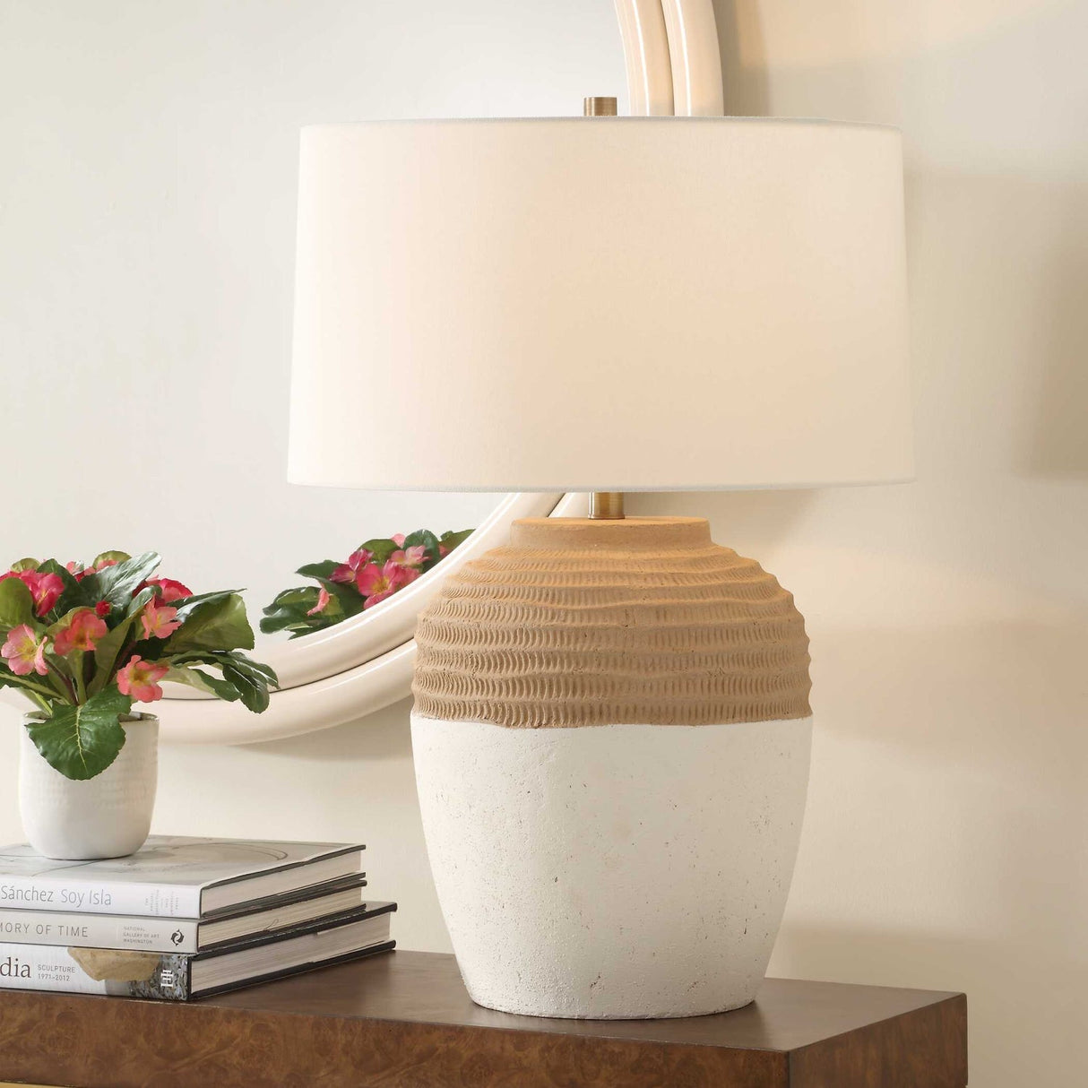 Modern European furniture - Ceramic Two-Toned Table Lamp - www.oroa.com