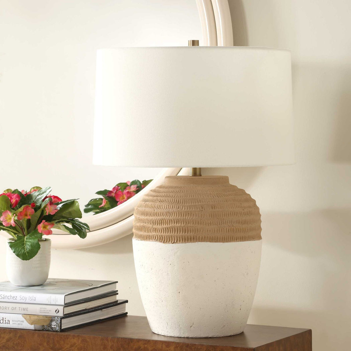 Modern European furniture - Ceramic Two-Toned Table Lamp - www.oroa.com