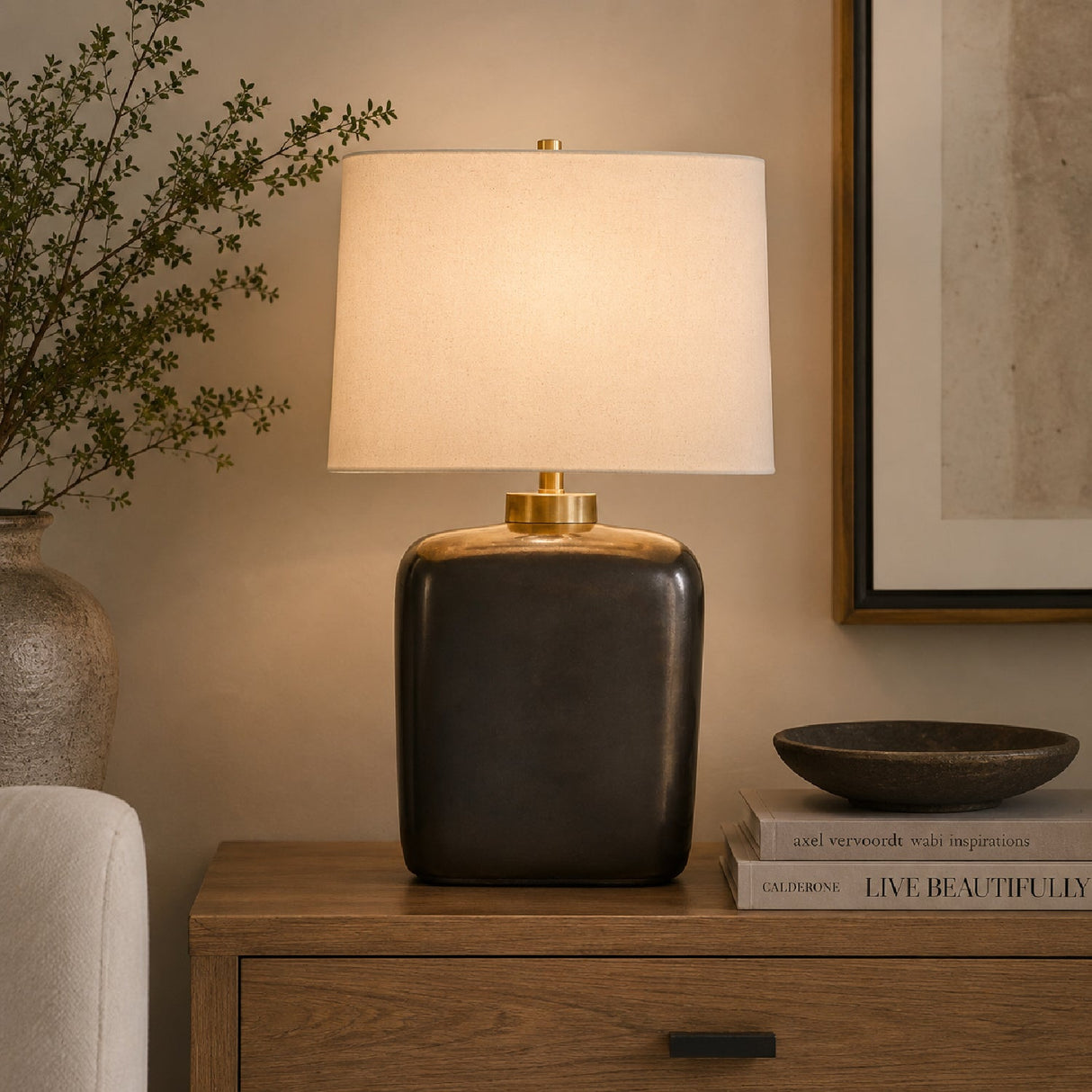 Bronze Ceramic Table Lamp by Uttermost Quentin, alternate view 2