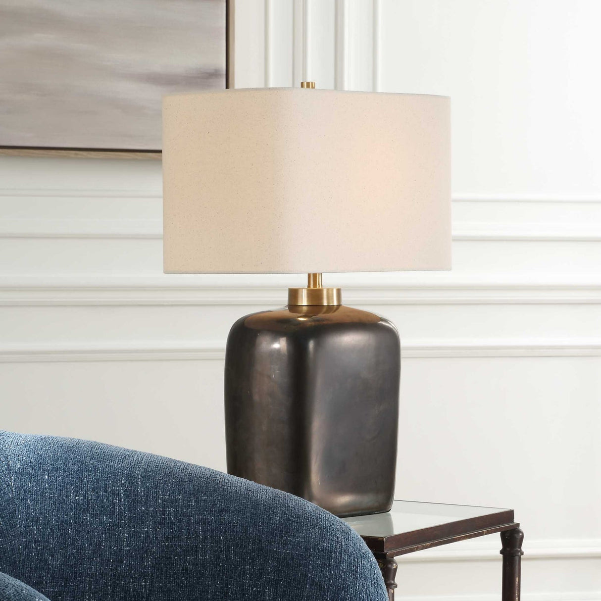 Bronze Ceramic Table Lamp by Uttermost Quentin, alternate view 8