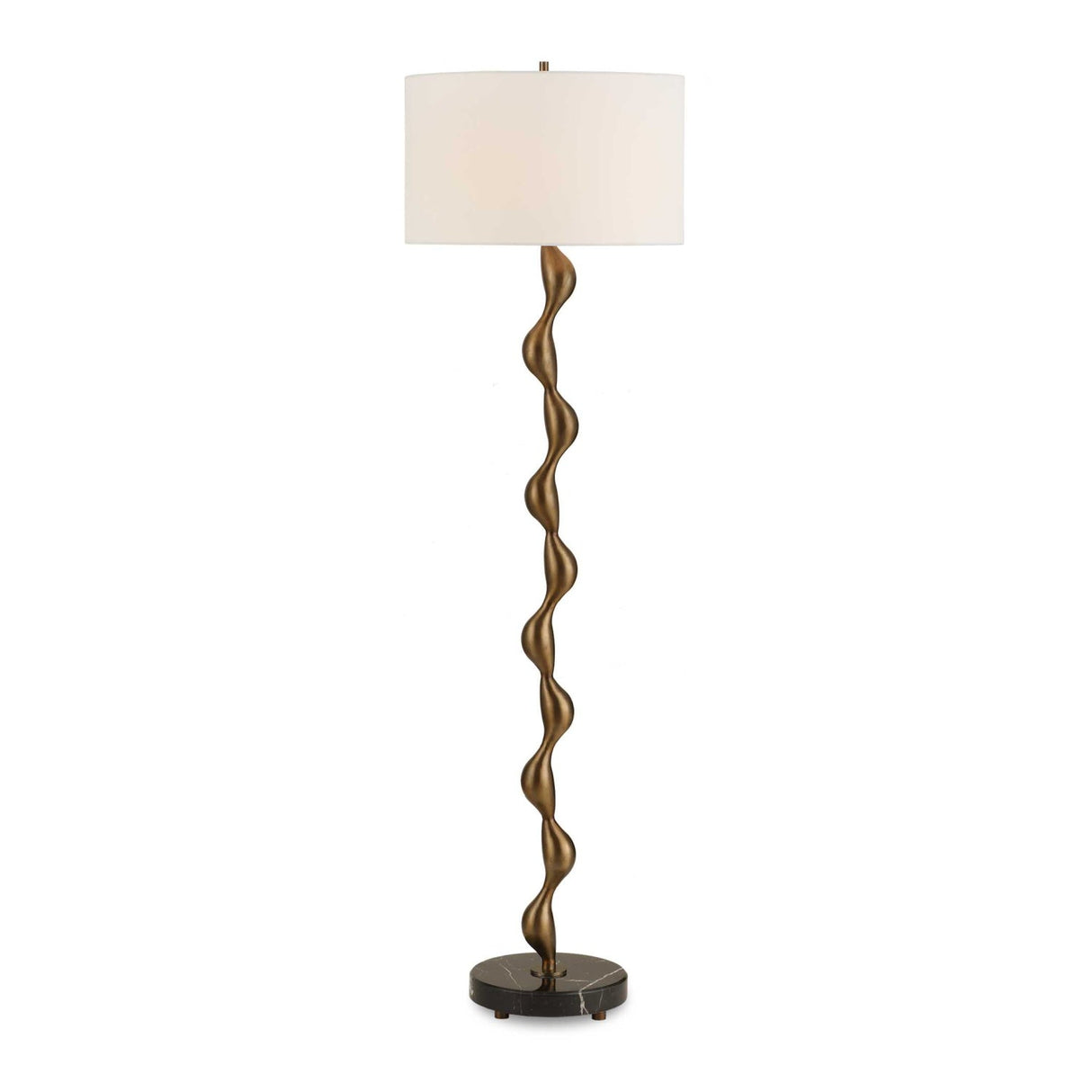 Wavy Bronze Floor Lamp – Remolino – front view